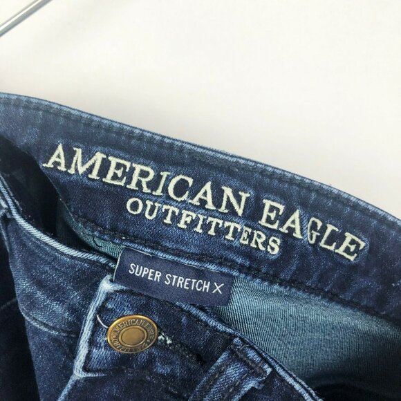 American Eagle Jeans Size 00 Highest Rise Jegging Blue Distressed Destroyed - Picture 5 of 7
